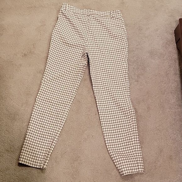 I love Tyler Madison beige houndstooth skinny capri pants sz med - Picture 4 of 12